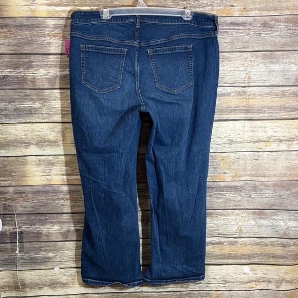 Torrid Jeans 14 Perfect Vintage Wide Leg Stretch Women's Dark Blue Distressed - Picture 3 of 5